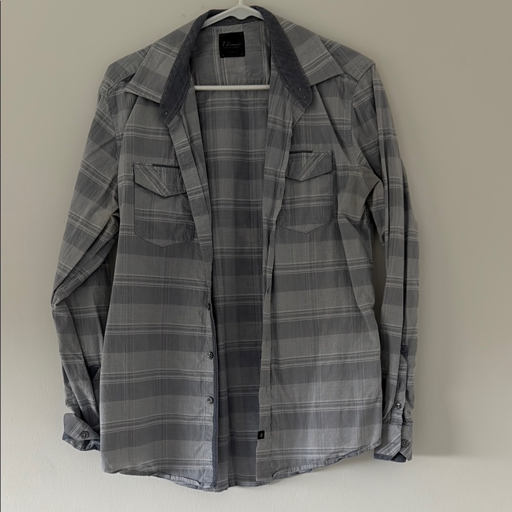 7 Diamonds Gray Lightweight Shirt Jacket